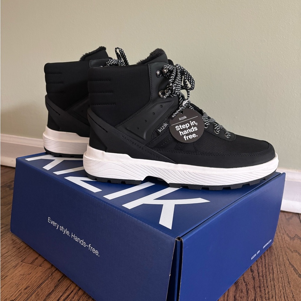 KIZIK Women’s Black Lace-Up High Top Boots